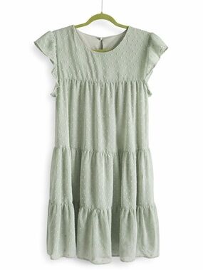 Women’s Sage Dot Tiered Dress